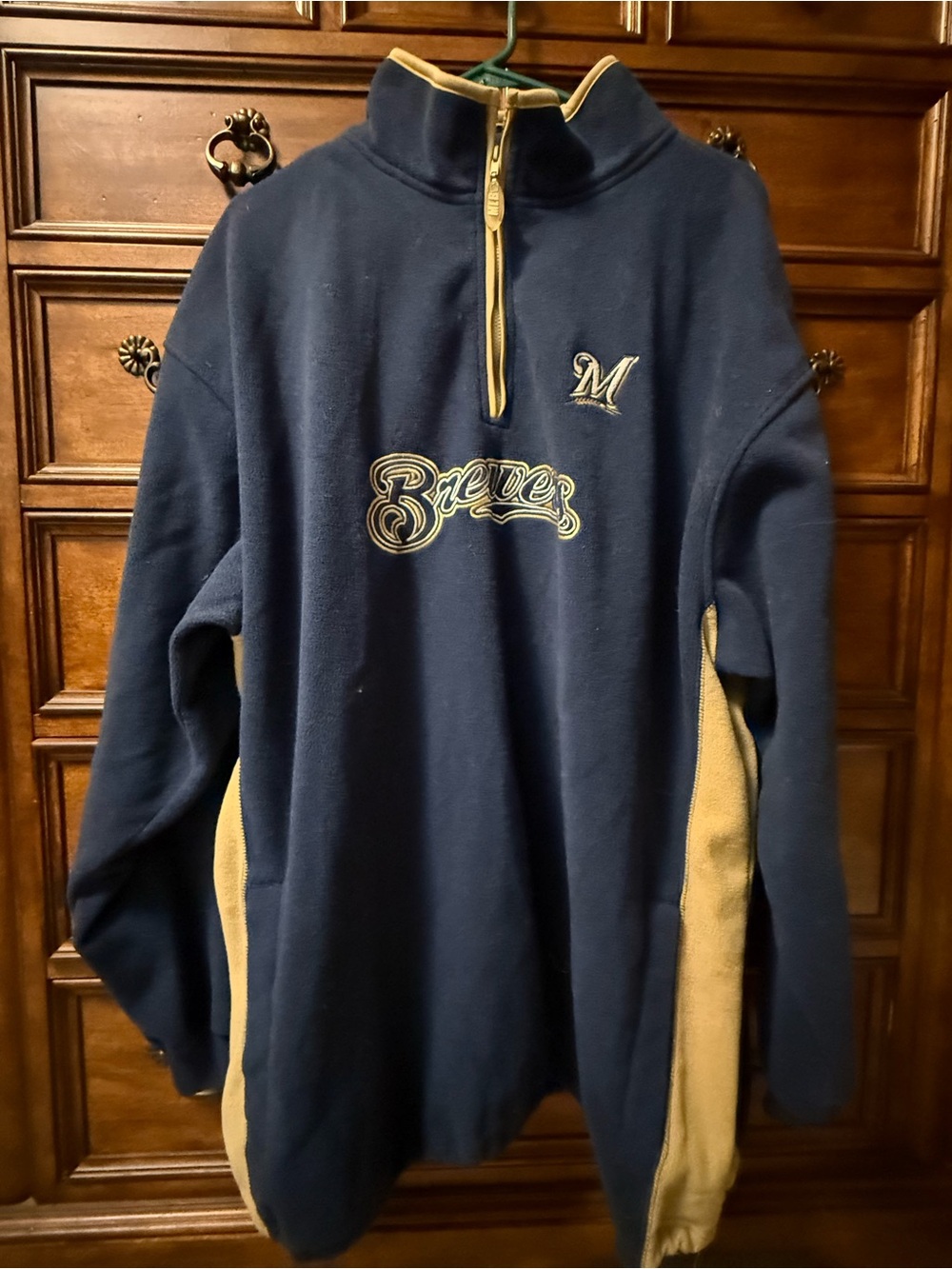 Milwaukee Brewers Navy & Cream Half-Zip Fleece Pullover